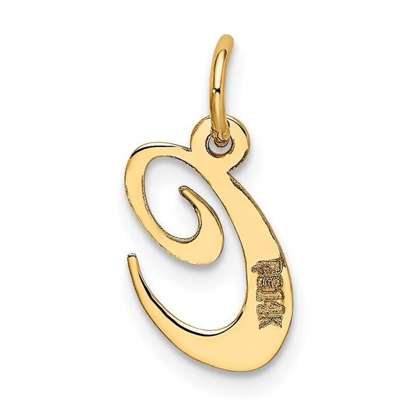 Kazi Luxury 14k Yellow Gold Small Fancy Script Letter C Initial Charm - Picture 3 of 4